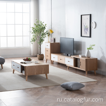 Рециркулируйте современный деревянный шкаф ТВ / деревянную стойку ТВ мебели живущей комнаты с шкафом